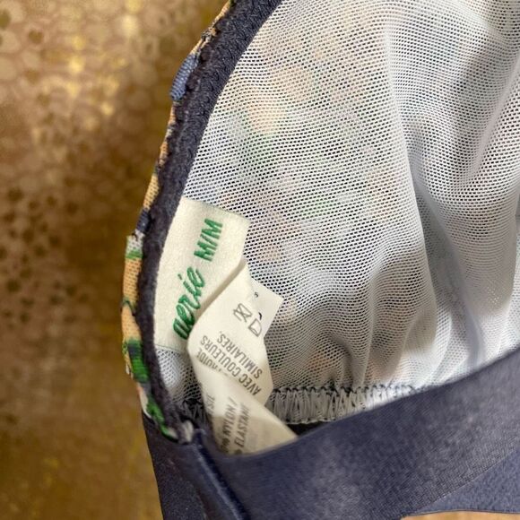 Aerie blue mesh ruffle strappy triangle bralette M, NWOT - Picture 4 of 6